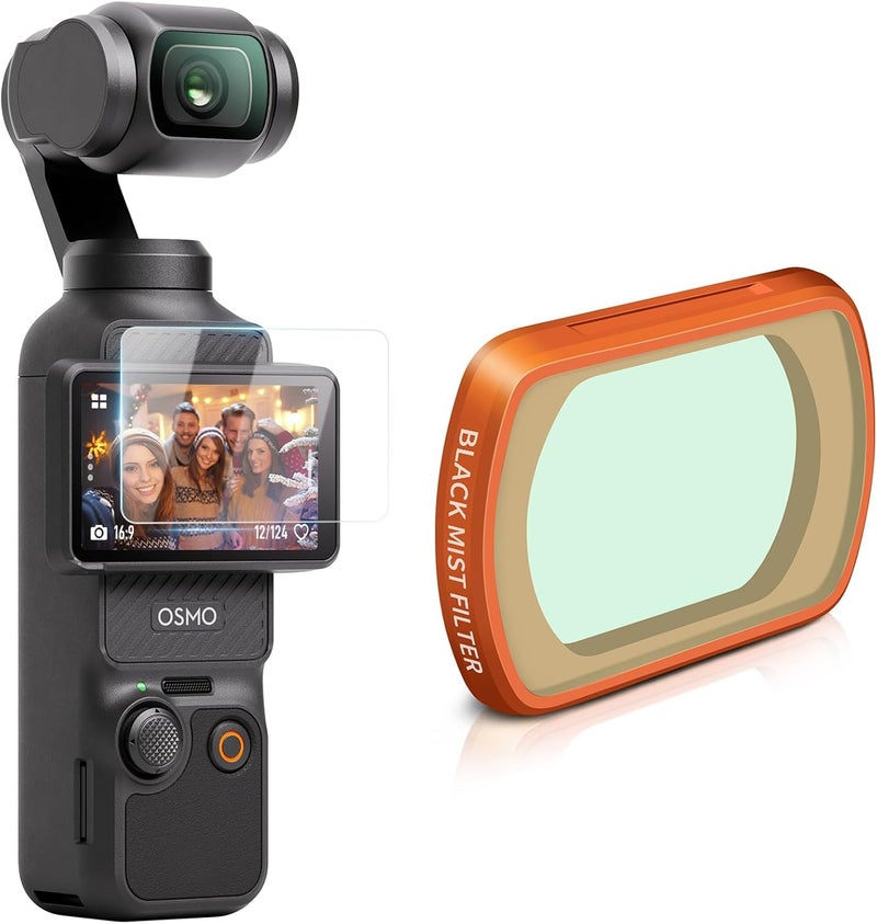 MINGVEN Black Mist Filter, Black Diffusion 1/4 Magnetic Creative Filter Beauty Soft Filters for DJI Osmo Pocket 3/Xtra Muse Camera - Image 1